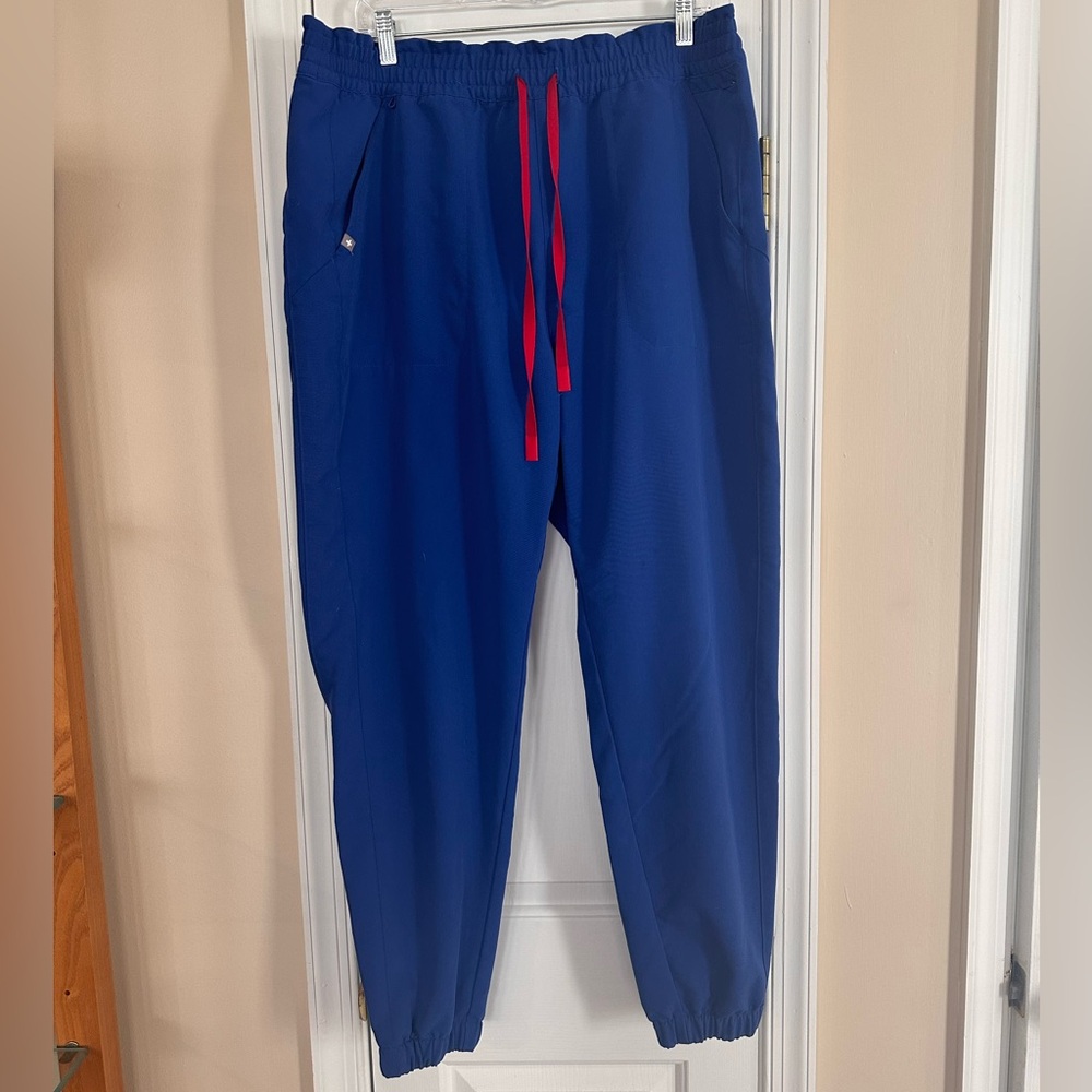 FIGS High Waisted Regina Slim Jogger Scrub Pants in Winning Blue